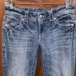 Miss me women's embellished distress blue jeans size 28 inseam 33